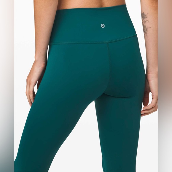 Lululemon Emerald Green Wunder Under High Rise Tight Legging 25" Nulux Size 6 - Picture 9 of 11